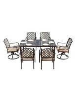 7-Piece Patio Dining Set with Beige Cushions - $1,113.30 CAD