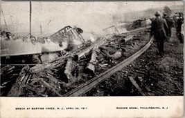 New Jersey Train Wreck at Martins Creek NJ 1911 Rhodes Bros Postcard Y15 - $18.95