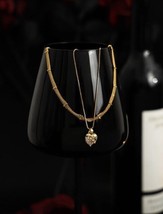 18K Gold Dark Valentine Twin Set Necklaces   vermeil, mejuri, heart, 2x - £60.52 GBP