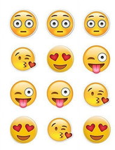 Twelve Emoji Edible Cupcake Frosting Cake Toppers - $266.44 MXN