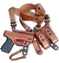 Fits Kahr P380 2.53”BBL Leather Horizontal Should Holster Double Mag #1029# RH image 6