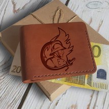 Firefighter Gift. Personalized Leather Handmade Engraved Custom Bifold W... - £35.55 GBP