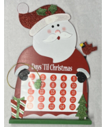 New Christmas Noel Countdown Advent Calendar Wooden Santa Claus - £9.80 GBP