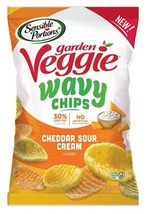 Sensible Portions Garden Veggie Wavy Chips Cheddar Sour Cream, 6 oz - £28.40 GBP