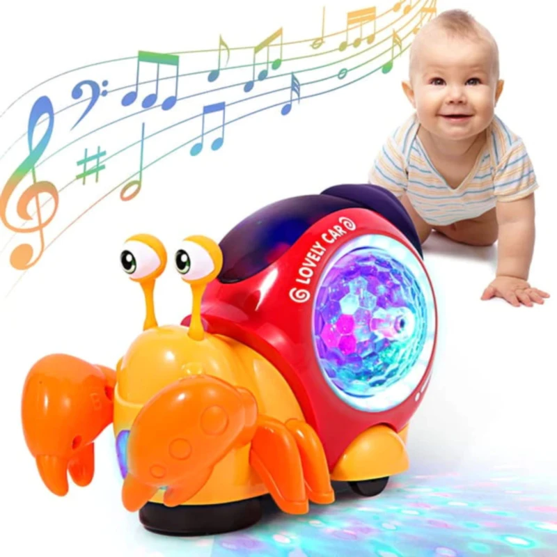 2023 Baby Crawling Crab Music LED Light Toys Toddler Interactive Development  - £15.85 GBP