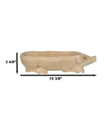 Large Rustic Wooden Hand Carved Tiki Animal Farm Pig Serving Bowl Tray P... - £46.34 GBP