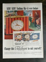 Vintage 1951 Telechron Electric Clock Full Page Original Ad 721 - $6.64