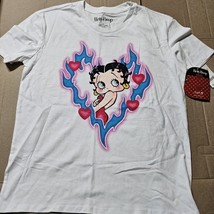 Betty Boop Woman&#39;s Graphic T Shirt size Large White New Cotton Poly Blend - $10.16