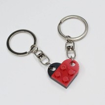 Valentines Heart Keychain  - Made with LEGO® Bricks,  Gift Set for Coupl... - £11.85 GBP