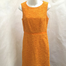 Trina Turk 4 Dress B-line Orange Crochet Lace Sheath Sleeveless Made in USA - £38.57 GBP
