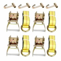 12Pcs Combo Lasso Wheel Lift Straps 2&quot;Ratchets J Finger Hooks Tow Truck Tie Down - £45.33 GBP