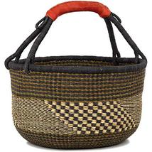 Fair Trade Ghana Bolga African Large Market Basket 16-17.5" Across, #92296 - $49.50