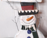 Christmas Snowman Wall Hanging Sign Wood Rustic NOEL Country Hand Crafted - £15.56 GBP