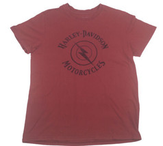 Harley-Davidson Motorcycles Logo Red Short Sleeve T-Shirt Men&#39;s Large Sl... - £10.51 GBP