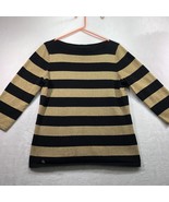 Lauren Ralph Lauren Stretch Cotton Sweater Womens Size XL Black Gold Str... - £18.63 GBP