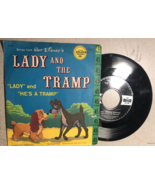 Walt Disney&#39;s LADY AND THE TRAMP (1962) 45 RPM Golden record in sleeve VG - $14.84