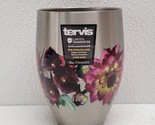 Tervis 12 oz Stainless Steel Copper Lined Wine Glass Cup No Lid Floral G... - $12.77