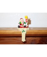 Vintage Santa Stocking Holder Hook Santa At North Pole Toys List Plastic - $177.59 MXN