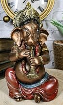 Celebration of Life and Arts Lord Ganesha Playing Shehnai Flute Statue 6... - $21.99