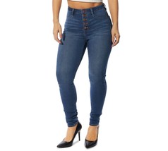 Dollhouse Juniors High-Rise Curvy-Fit Jeans,Loma Wash,0 - £28.30 GBP