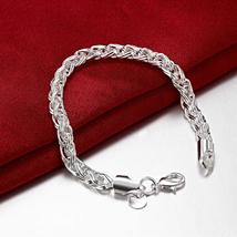 Best 925 sterling Silver fine Wild Twisting circle Bracelet women fashion - £3.80 GBP