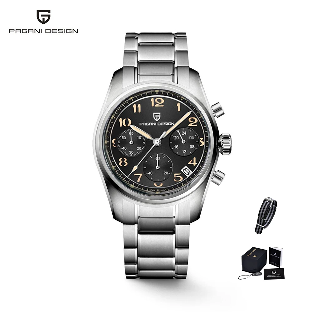 PAGANI DESIGN 2023 New Men&#39;s    Sapphire Stainless Steel Pilot&#39;s   watch for men - £229.93 GBP