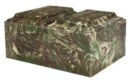 XL Companion Funeral Cremation Urn For Ashes Cultured Marble Green Tuscany - £273.83 GBP