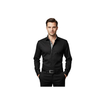 Men Shirt J.Valintin Turkey Usa Egyptian Cotton High Collar 6001 black image 8