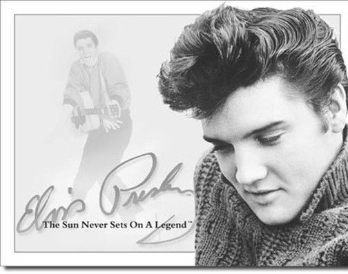 Primary image for Elvis Presley The Sun Never Sets The King of Rock n Roll Musician Metal Sign