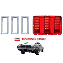 67 Ford Mustang Red LED Sequential Tail Brake Light Lamp Lens &amp; Bezels Kit 1967 - £88.94 GBP