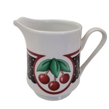 Mary Engelbreit &quot;Cherry Cameo&quot; Creamer Pitcher 3.75&quot; Black White Enesco ... - $11.87