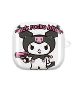 Kuromi AirPod Case sassy Cute Pink Gun - "Kick Rocks Bitch" Graphic | Ed... - $30.45