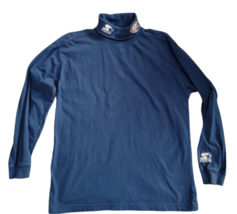 Vintage Starter Long Sleeve Cubs T Neck Long Sleeve Tee OLD LOGO Men&#39;s Med Blue - £27.68 GBP