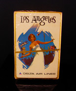 Vintage sealed Delta airlines playing cards - unopened los Angeles - ret... - £43.82 GBP