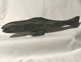 Soapstone Whale Dimu Inuit Style Stone C^rving 11.5&quot; Long - £98.92 GBP