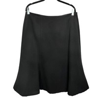 Chaps Wool Midi Length Skirt Black Size 12 Side Zipper Neutral Modest Re... - £19.53 GBP