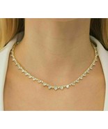 9.40CT Heart Cut Simulated Diamond Gold Plated925 Silver Tennis Choker N... - €261,07 EUR