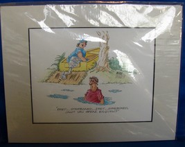 1990 Signed Art Print by Cartoonist Bill Monroe &quot;PORT STARBOARD&quot; 11 x 14 Matted - £18.37 GBP