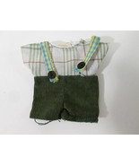 Vtg Maple Town Sylvanian Families Green Corduroy &amp; Plaid Replacement Out... - £8.96 GBP