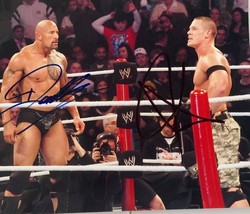 The Rock Dwayne Johnson John Cena Signed Photo 8X10 Rp Autographed Wwe Wrestling - £15.78 GBP