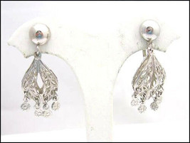 DECORATIVE DANGLES Screw Back EARRINGS Vintage Teardrops with Charms  Si... - $10.99