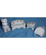 Vintage Doll House China Furniture With Rose Decals 4 Pieces - $8.21 CAD
