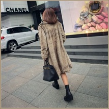 Sleek Long Full Pelt Platinum Imitation Mink Long Sleeve Thick Collar Fur Coat image 2