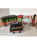 LEMAX Village Christmas Porcelain Santa&#39;s Express Train 3 Piece set In Box - £22.71 GBP