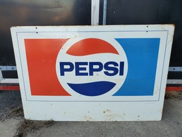 HUGE Vintage 1970s Pepsi Cola Stout Metal Soda Sign  - £439.94 GBP