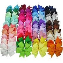 40Pcs 3&quot; Baby Girls Grosgrain Ribbon Boutique Hair Bows For Teens Girls Toddlers - £7.82 GBP+