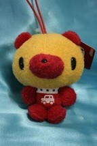 Taito Gloomy the Naughty Grizzly Sweets Bear Yellow Red Car Plush Doll Charms - £29.89 GBP