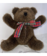 No. American Bear Co. Plush Stuffed Animal Teddy Bear Brown Plaid Ribbon... - $24.70