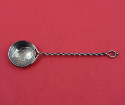 Dutch Coin Silver Demitasse Spoon Bowl with Twisted Handle Dated 1863 4 ... - $88.11