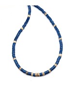 Hawaiian Surfer Blue and Light Brown Coconut Shell Tropical Ocean Necklace - $16.73 CAD